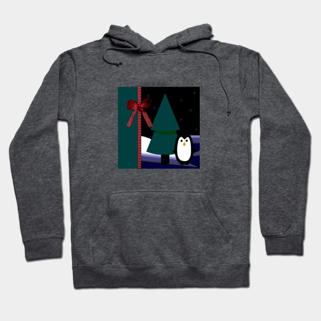 Christmas Penguin Hoodie by SandraKC